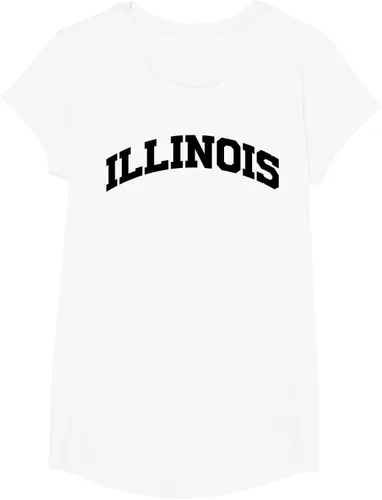 Vista 26 de Illinois Gift - Camiseta de diseño deportivo con texto universitario, gris, S