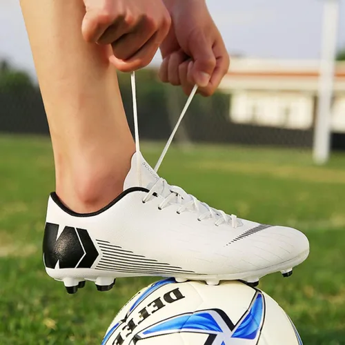 Vista 6 de WCCICSS Zapatos de fútbol para hombre zapatos de fútbol con tacos para adultos césped firme deportes al aire libre