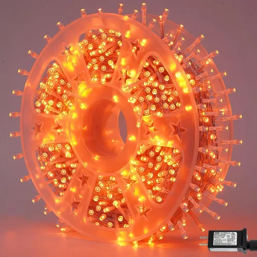 Vista 14 de Guirnalda de 1000 luces LED azules, luces de Navidad de 328 pies para exteriores, impermeables, con enchufe, alambre transparente, luces de árbol
