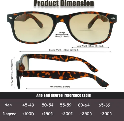Vista 6 de Paquete de 3 lentes de sol bifocales de lectura para mujeres y hombres, lentes de sol de aviador para exteriores, antirreflejos y UV400