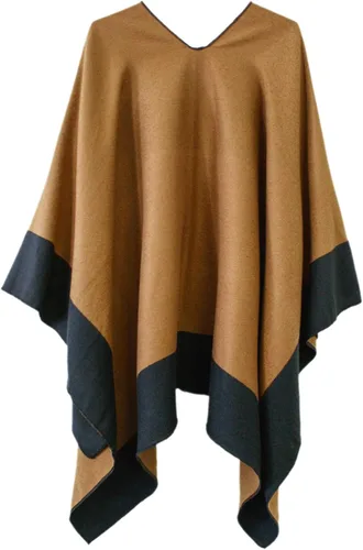 Vista 2 de Urban CoCo Poncho de chal para mujer, capa de ruana, cárdigan frontal abierto, abrigo para otoño e invierno