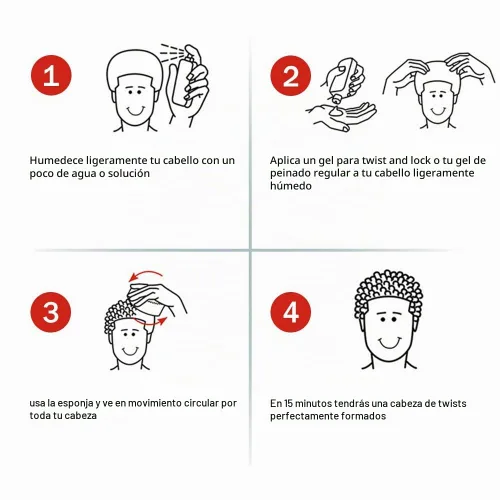 Vista 5 de Esponja mágica de peluquero para ondas, rastas, bobinas, rizado afro como herramienta para el cuidado del cabello, 2.8 pulgadas de diámetro
