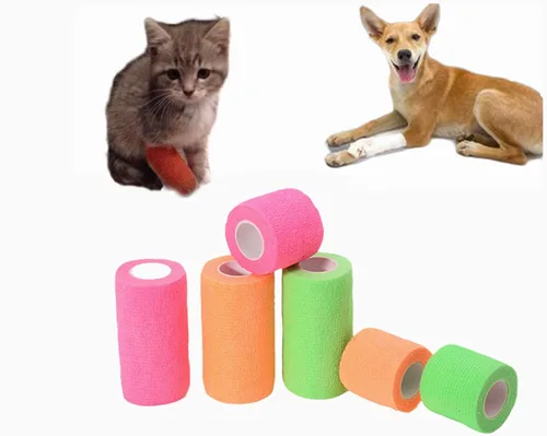 Vista 5 de Paquete de 6 vendajes autoadhesivos de 1 pulgada x 5 yardas, transpirable, cohesivo para mascotas, cinta elástica autoadhesiva para deportes, Negro