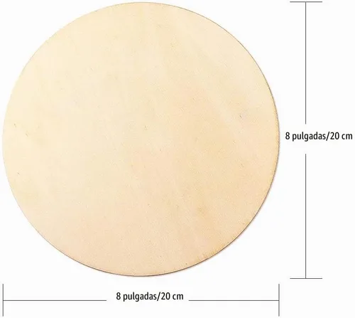 Vista 2 de Paquete de 10 círculos redondos de madera sin terminar de 8