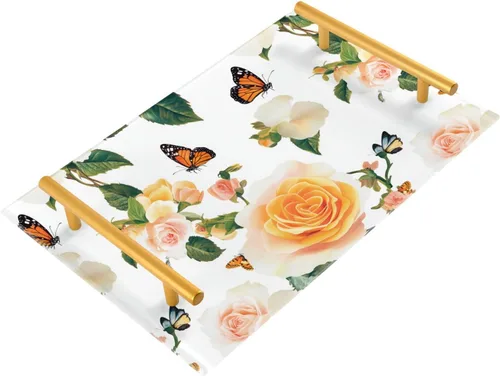 Vista 20 de Rose Reverie Peach Bathroom Vanity Tray Toilet Tank Tray Bathroom Counter Storage for Counter