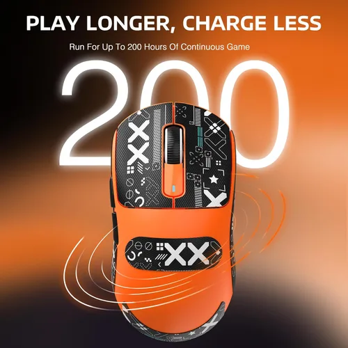 Vista 7 de ATTACK SHARK X3 - Mouse inalámbrico ligero para juegos con tri-modo 2.4G/USB-C con cable/Bluetooth, 26K DPI, sensor óptico PAW3395, interruptor