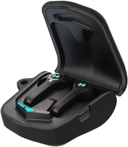 Vista 2 de DAYJOY - Juego de 2 fundas protectoras de silicona suave compatibles con auriculares Edifier Hecate GM4, funda protectora con llavero para Edifier
