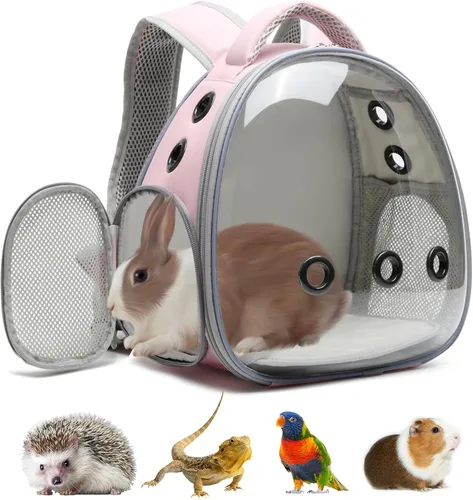 Vista 10 de Mochila Portátil de Viaje para Mascotas Transportín Bolsa para Hámster Conejillo de Indias Pájaro Perro Pequeño Gato Tortuga Transportín Jaula