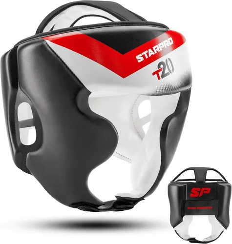 Vista 8 de Starpro Protector de cabeza de boxeo – piel sintética – Muay Thai Kickboxing Training Protection and Fighting Headgear – Varios tamaños
