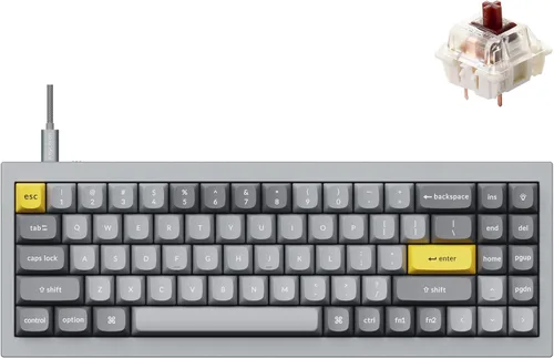 Vista 12 de Keychron Q4 Teclado mecánico personalizado con cable, 60% de diseño QMK/VIA macro programable con interruptor rojo Gateron G Pro intercambiable
