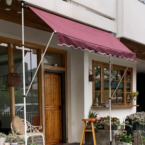 Vista 9 de SHOGUM toldo retráctil para patio exterior, toldos de patio para sombra y lluvia, toldo retráctil manual para patio, toldos portátiles de 6.56 pies