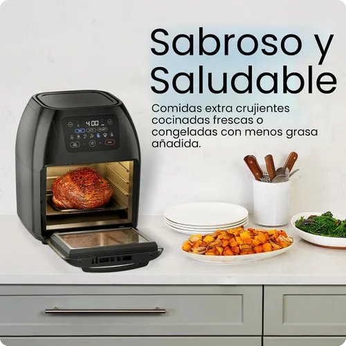 Vista 3 de CHEFMAN Freidora de aire digital multifuncional+ asador, deshidratador, horno de convección, 17 ajustes preestablecidos de pantalla táctil