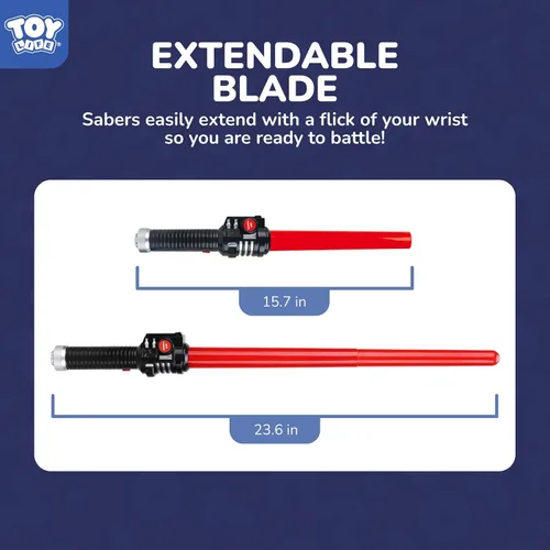 Vista 4 de TOY Life Sable iluminado – Paquete de 3 sables de iluminación, espada de sable de luz extensible y plegable, juego de juguetes de sable con sonido