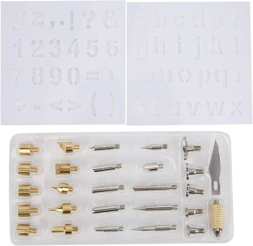 Vista 2 de 28 puntas de pluma de leña para quemar madera, herramienta para manualidades de pirografía, soldadura de cobre + puntas de hierro