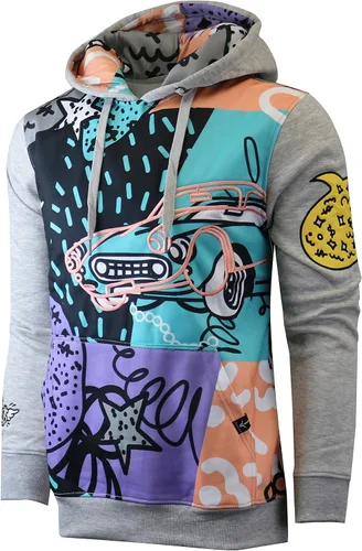 Vista 14 de Screenshot - Sudadera con capucha de forro polar para hombre, estilo urbano H11052-H.gris