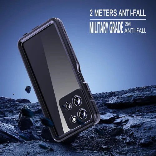 Vista 4 de Funda para Motorola Moto G 5G 2025 con protector de pantalla integrado, resistente a prueba de agua, de cuerpo completo, a prueba de polvo, a prueba