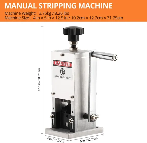 Vista 7 de Towallmark Máquina pelacables para alambre de diámetro de 0.05-0 ~ 1 pulgada (1.5 ~ 0.984 in), velocidad de pelado de 50 pies/min, máquina peladora