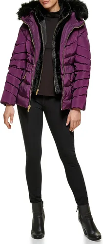 Vista 12 de GUESS Chaqueta acolchada de peso medio para mujer Cinturón negro.
