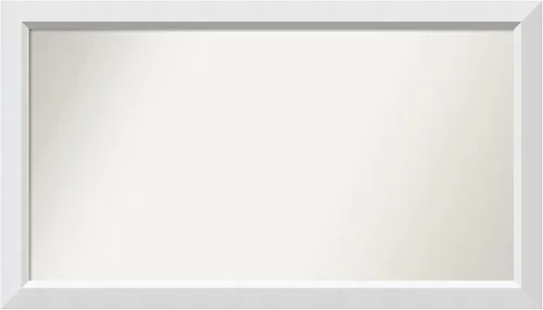 Vista 194 de Amanti Art Espejo de baño blanco para sobre el fregadero, 24 x 26 pulgadas, espejo rectangular blanco y blanco, marco de madera contemporáneo