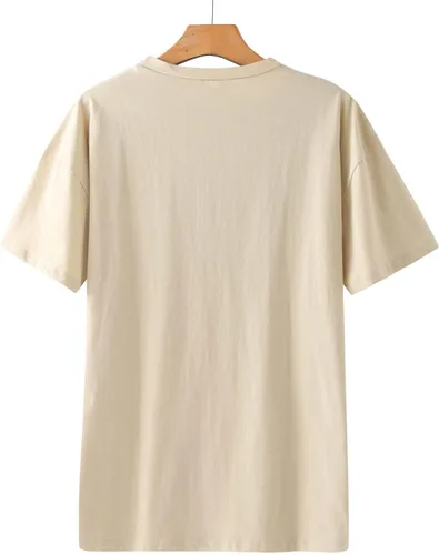 Vista 5 de Tops para Mujer Elegante Verano Mangas caídas Camiseta con Estampado Libélula Camiseta Cuello Redondo Camisa holgada