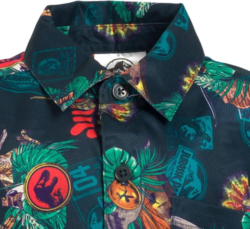 Vista 5 de Jurassic World Jurassic Park T-Rex - Camisa de vestir con botones para adulto
