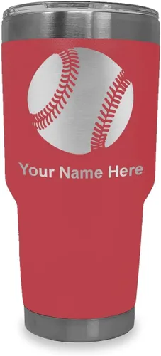 Vista 24 de LaserGram Vaso personalizado de 20 onzas, pelota de béisbol (verde camuflado)