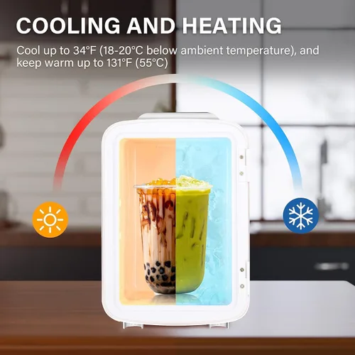 Vista 3 de HealSmart Mini refrigerador portátil de 4 litros y 6 latas, refrigeradores compactos 100% sin freón y respetuosos con el medio ambiente
