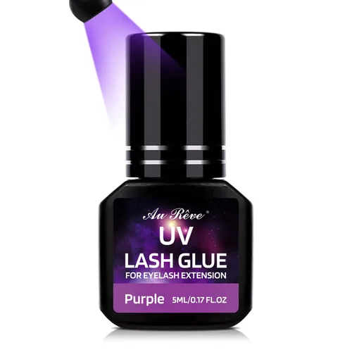 Vista 8 de Pegamento de pestañas UV de 0.2 fl oz, extensiones de pestañas para bricolaje, pegamento UV, impermeable, secado ligero, 1 segundo, secado rápido