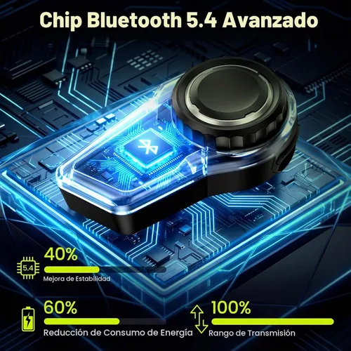 Vista 3 de Auriculares Bluetooth para casco de motocicleta, altavoces para casco de grupo de 10 jinetes