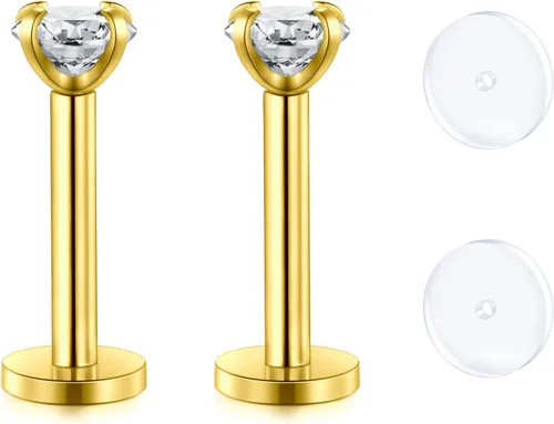 Vista 22 de D.Bella Retenedores de piercing transparentes de 16G para cartílago flexible para hélix, daith, rook, tragus, retenedor de aretes Bioflex, nariz