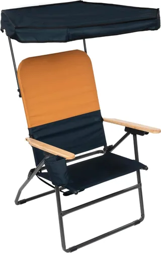Vista 6 de Camp & GO MaxShade - Silla plegable de gran tamaño para exteriores, color naranja y azul marino