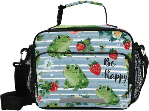 Vista 33 de Vangogh - Lonchera para niños con diseño de noche estrellada, organizador de doble aislamiento, impermeable y reutilizable, bolsa de comida