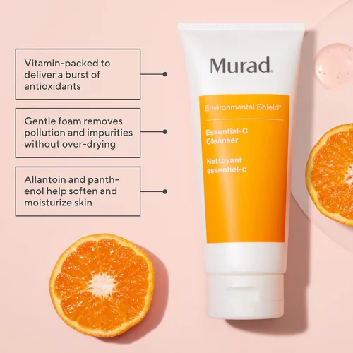 Vista 2 de Murad Essential-C Cleanser - Gel de lavado facial con espuma de protección ambiental, tratamiento rico en vitaminas y antioxidantes respaldado por