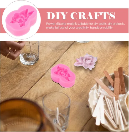 Vista 9 de EXCEART Diy Candle - Molde de aromaterapia hecho a mano, kit de velas de flores de rosa