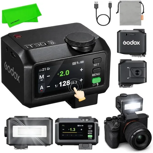 Vista 12 de Godox iT30Pro S TTL Mini cámara flash para Sony ZV-E10 a7IV a7CII a6700 ZV-1 ZV‑E10 II A7III A7R V A7SIII ZV‑1 A7CR a6600 a6300, etc., 2.4G HSS