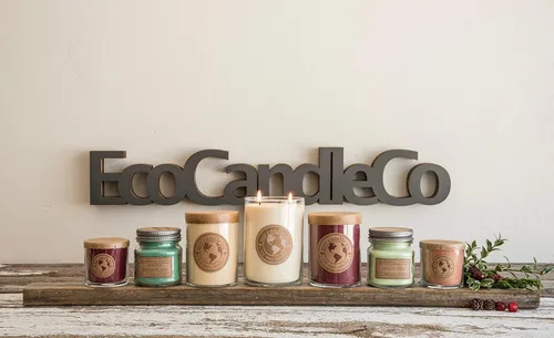 Vista 7 de ECO CANDLE CO. Vela reciclada, té negro y miel, 6 oz. - Aromas de té picante, nuez moscada, miel y naranja - 100% cera de soja, sin plomo, etiqueta