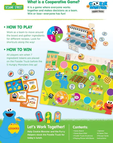 Vista 4 de Masterpieces Sesame Street - Juego cooperativo de monstruo de galletas - Entretenimiento familiar divertido para niños y adultos - Educativo