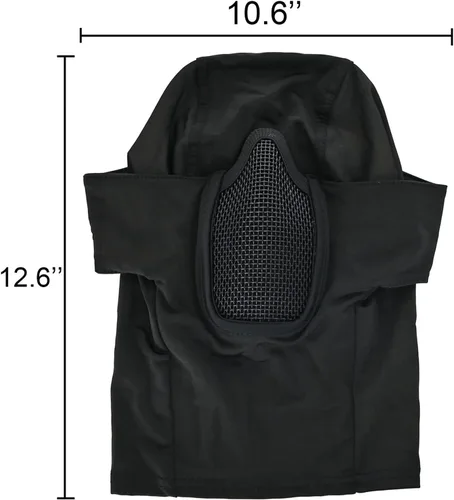 Vista 5 de Pasamontañas Airsoft de malla estilo ninja con protección completa para la boca, máscara de paintball Airsoft, máscara de malla metálica impermeable