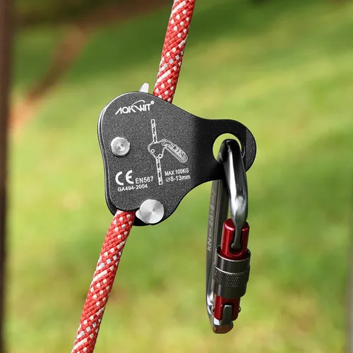 Vista 15 de Cuerda de escalada Ascender Grab Protección contra caídas Dispositivo de Belay Equipo de escalada de árboles, Equipo de rapel Ascensor de cuerda