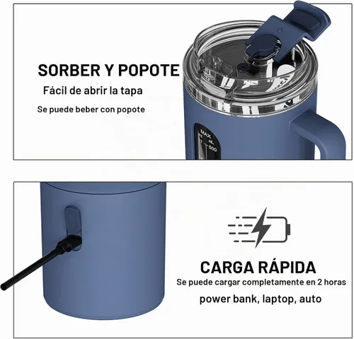Vista 3 de Licuadora portátil para batidos, 18oz personal, recargable