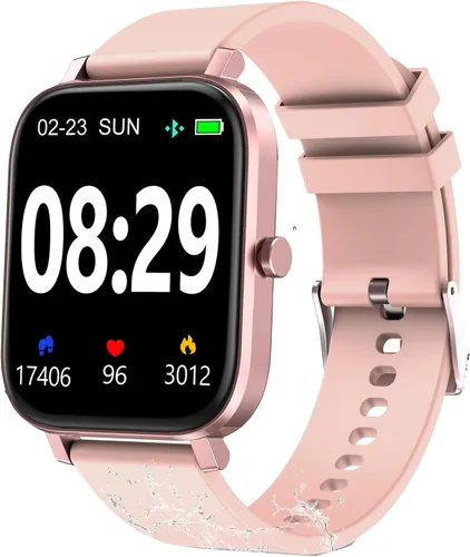 Vista 10 de Choiknbo Reloj inteligente con rastreador de fitness para teléfonos Android/iOS, pantalla táctil completa de 1.69 pulgadas con monitor de frecuencia