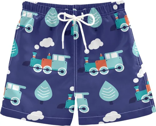 Vista 13 de Aflyko Pantalones cortos de baño para niños, traje de baño para niñas, traje de baño de playa de secado rápido para todo el día Multi- Azul Rojo