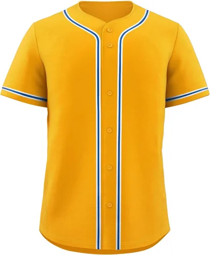 Vista 10 de KXK Camiseta de béisbol en blanco para hombre, camisas casuales con botones, manga corta, uniforme deportivo de equipo activo