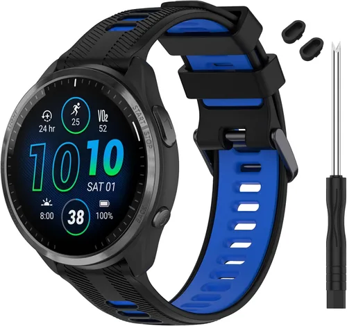Vista 16 de Correa compatible con reloj Garmin Forerunner 965 – Correa de repuesto de silicona suave para reloj inteligente 965 para mujeres y hombres