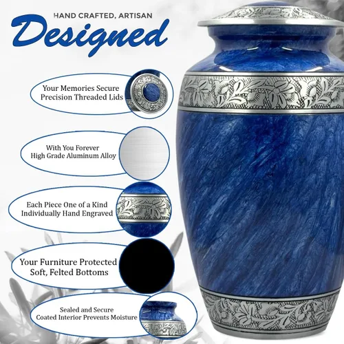Vista 6 de Bold & Divine Urna para cenizas de mamá y papá, urna de cremación para cenizas de adultos, hombres y mujeres, urna decorativa funeraria para mujeres