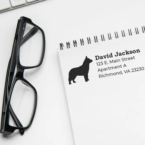 Vista 22 de Airedale Terrier Address Stamp, Custom Airedale Terrier Hand Stamp for Dog Lovers, Duo Rubber Return Address for Pet Owners