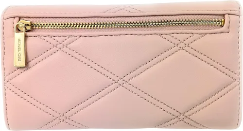 Vista 2 de Michael Kors Jet Set Travel - Cartera triple grande de cuero vegano Powder Blush Michael Kors Jet Set Travel - Cartera grande de tres pliegues