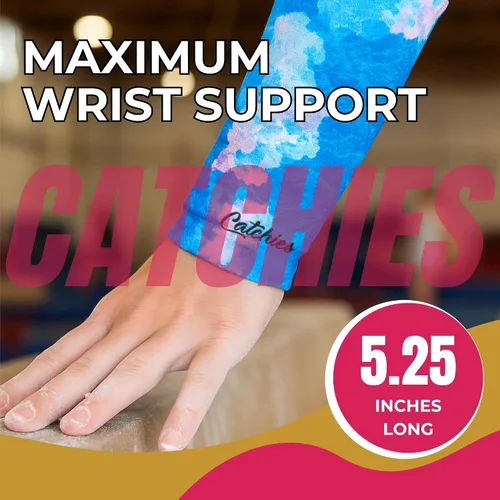 Vista 2 de Catchies 5.25 Inch Gymnastics Wristbands for Grips for Athletes Ages 6-18+ Negro