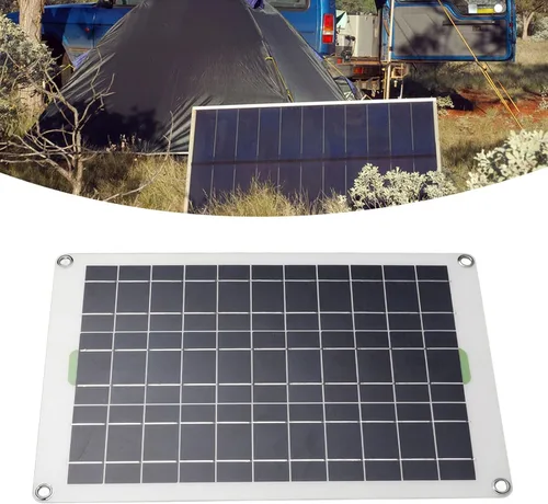 Vista 5 de Kit de controlador solar y panel solar MPPT de 30 A, cargador de panel solar de 12 V, 24 V, 50 W, cargador de batería para caravana, remolque