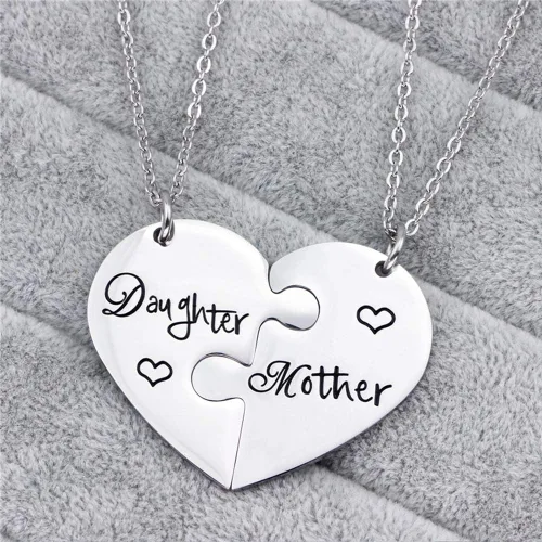 Vista 3 de iJuqi Collar de regalo para madre e hija, 2 collares para mamá de hija, regalos para mamá, regalos para hija, regalos para Navidad, Día de la Madre